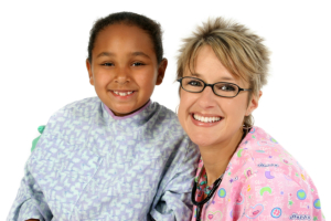 caregiver and a child